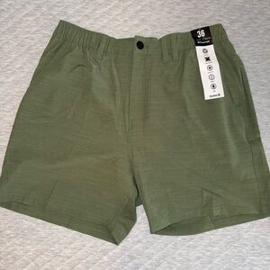 Hurley Olive Green Flat Front Men's Shorts